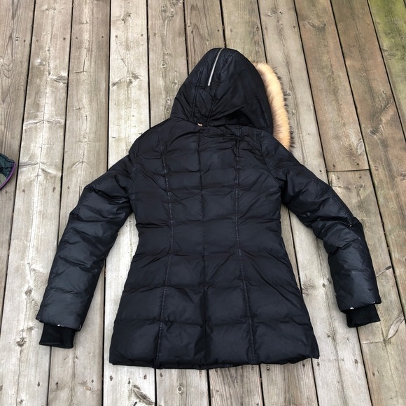 Mackage Jacket Black Fitted Down Fur Hooded Coat Medium - Picture 15 of 16